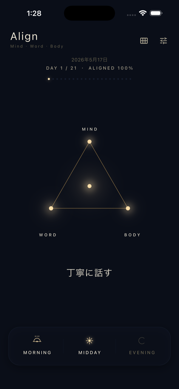 三点と、輝く一点。